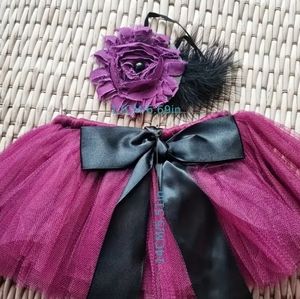 Flowers girl or picture tutu & headband
